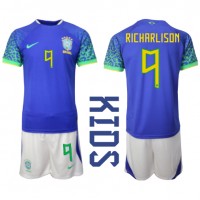 Brasilia Richarlison #9 Vieras Peliasu Lasten MM-kisat 2022 Lyhythihainen (+ Lyhyet housut)